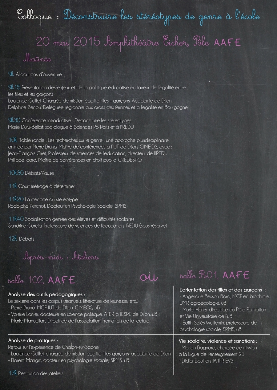 Colloque deconstruire les stereotypes de genre a l ecole